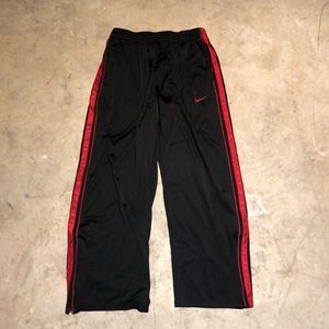 Vintage Y2K Nike Ankle Zip Joggers Sweatpants Trackpants Black/Red Size L